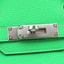 エルメス HERMES バーキン30 ヴェールコミック トゴ ハンドバッグ シルバー金具 緑