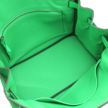 エルメス HERMES バーキン30 ヴェールコミック トゴ ハンドバッグ シルバー金具 緑