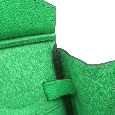 エルメス HERMES バーキン30 ヴェールコミック トゴ ハンドバッグ シルバー金具 緑