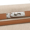 エルメス HERMES ケリー28 外縫い フォーブ×エクリュ トワルアッシュ スイフト 2WAYバッグ シルバー金具 茶