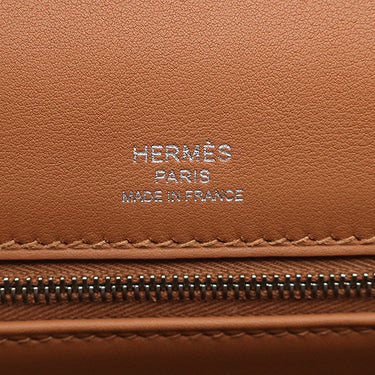 エルメス HERMES ケリー28 外縫い フォーブ×エクリュ トワルアッシュ スイフト 2WAYバッグ シルバー金具 茶