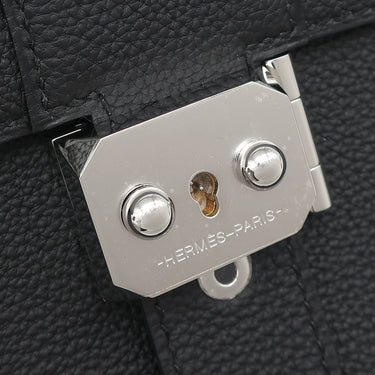 エルメス HERMES サックアデペッシュ 21 ブラック トゴ ショルダーバッグ シルバー金具 新品 未使用 黒