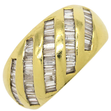 ノンブランド NON BRAND ダイヤリング イエローゴールド K18YG ダイヤモンド リング 指輪 テーパー 13.5号