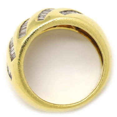 ノンブランド NON BRAND ダイヤリング イエローゴールド K18YG ダイヤモンド リング 指輪 テーパー 13.5号