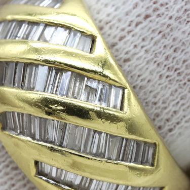 ノンブランド NON BRAND ダイヤリング イエローゴールド K18YG ダイヤモンド リング 指輪 テーパー 13.5号