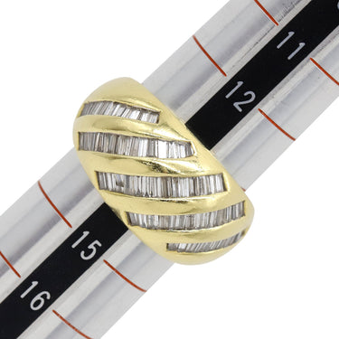 ノンブランド NON BRAND ダイヤリング イエローゴールド K18YG ダイヤモンド リング 指輪 テーパー 13.5号