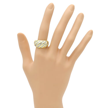 ノンブランド NON BRAND ダイヤリング イエローゴールド K18YG ダイヤモンド リング 指輪 テーパー 13.5号