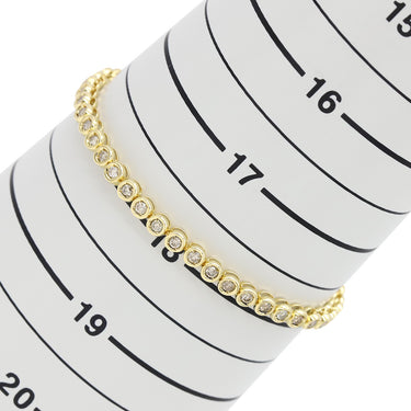 ノンブランド NON BRAND テニスブレスレット イエローゴールド K18YG ダイヤモンド ブレスレット ダイヤブレス