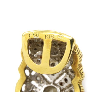 ノンブランド NON BRAND アンティーク ダイヤモンド イヤリング イエローゴールド K18YG ダイヤモンド イヤリング 750 ヴィンテージ