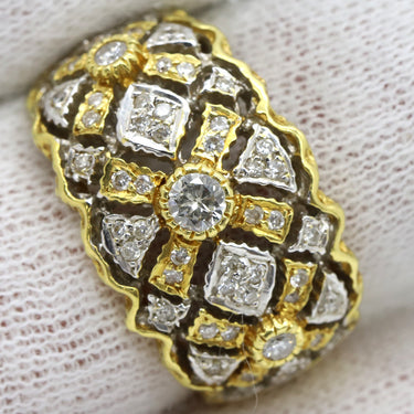 ノンブランド NON BRAND アンティーク ダイヤモンド イヤリング イエローゴールド K18YG ダイヤモンド イヤリング 750 ヴィンテージ