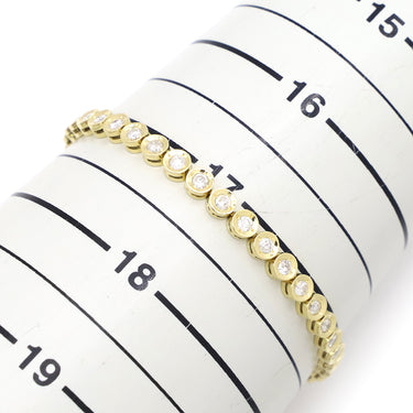 ノンブランド NON BRAND テニスブレスレット イエローゴールド K18YG ダイヤモンド ブレスレット ダイヤブレス