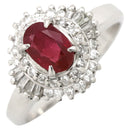 ノンブランド NON BRAND ルビー ダイヤリング プラチナシルバー Pt900 ルビー ダイヤモンド リング 指輪 レッド 赤 12号