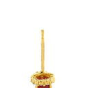 ノンブランド NON BRAND ルビー ダイヤ レッド×イエローゴールド K18YG ルビー ダイヤモンド ピアス 赤 18K 750 YG ペアシェイプカット 両耳用
