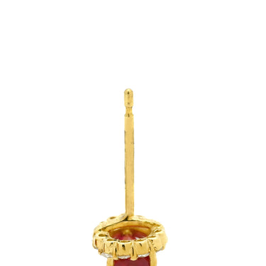 ノンブランド NON BRAND ルビー ダイヤ レッド×イエローゴールド K18YG ルビー ダイヤモンド ピアス 赤 18K 750 YG ペアシェイプカット 両耳用