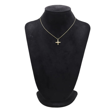 星の砂 ミニクロス ダイヤ ペンダント イエローゴールド K18YG ダイヤモンド ネックレス 750 YG 5P ダイヤモンド