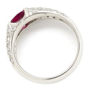 ノンブランド NON BRAND ルビー ダイヤリング プラチナシルバー Pt900 ルビー ダイヤモンド リング 指輪 レッド 赤 12号