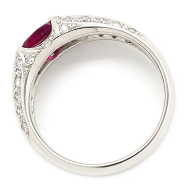 ノンブランド NON BRAND ルビー ダイヤリング プラチナシルバー Pt900 ルビー ダイヤモンド リング 指輪 レッド 赤 12号