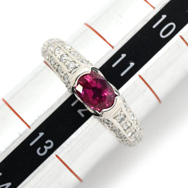 ノンブランド NON BRAND ルビー ダイヤリング プラチナシルバー Pt900 ルビー ダイヤモンド リング 指輪 レッド 赤 12号