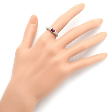ノンブランド NON BRAND ルビー ダイヤリング プラチナシルバー Pt900 ルビー ダイヤモンド リング 指輪 レッド 赤 12号
