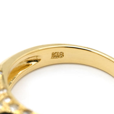 ノンブランド NON BRAND サファイア ダイヤリング イエローゴールド K18YG サファイア ダイヤモンド リング 指輪 青 12号