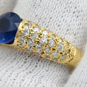 ノンブランド NON BRAND サファイア ダイヤリング イエローゴールド K18YG サファイア ダイヤモンド リング 指輪 青 12号