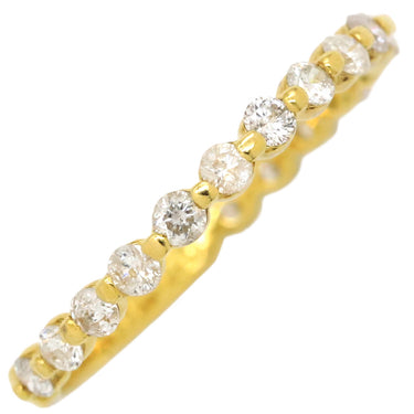 ノンブランド NON BRAND ダイヤリング イエローゴールド K18YG ダイヤモンド リング 指輪 一文字 750 18K 11号