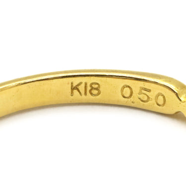ノンブランド NON BRAND ダイヤリング イエローゴールド K18YG ダイヤモンド リング 指輪 一文字 750 18K 11号