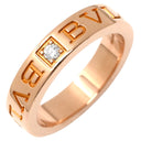 ブルガリ BVLGARI ブルガリブルガリ ダブルロゴ ピンクゴールド K18PG ダイヤモンド リング 指輪 18K 750AU 1Pダイヤモンド 7.5号
