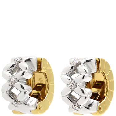 ノンブランド NON BRAND ダイヤモンド イヤリング ホワイトゴールドXイエローゴールド K18YG K18WG ダイヤモンド イヤリング 750 クリップ 2WAY