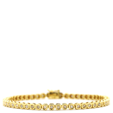 ノンブランド NON BRAND テニスブレスレット イエローゴールド K18YG ダイヤモンド ブレスレット ダイヤブレス