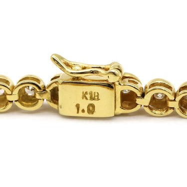 ノンブランド NON BRAND テニスブレスレット イエローゴールド K18YG ダイヤモンド ブレスレット ダイヤブレス