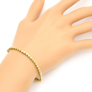 ノンブランド NON BRAND テニスブレスレット イエローゴールド K18YG ダイヤモンド ブレスレット ダイヤブレス