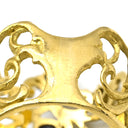 ノンブランド NON BRAND ブルーサファイア ダイヤ イエローゴールド K18YG サファイア ダイヤモンド リング 指輪 Au750 18K 18金 アンティークジュエリー 透かし彫り 14号