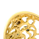 ノンブランド NON BRAND ブルーサファイア ダイヤ イエローゴールド K18YG サファイア ダイヤモンド リング 指輪 Au750 18K 18金 アンティークジュエリー 透かし彫り 14号