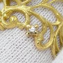 ノンブランド NON BRAND ブルーサファイア ダイヤ イエローゴールド K18YG サファイア ダイヤモンド リング 指輪 Au750 18K 18金 アンティークジュエリー 透かし彫り 14号