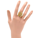 ノンブランド NON BRAND ブルーサファイア ダイヤ イエローゴールド K18YG サファイア ダイヤモンド リング 指輪 Au750 18K 18金 アンティークジュエリー 透かし彫り 14号