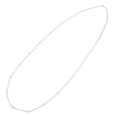 ノンブランド NON BRAND ダイヤ ロングネックレス ホワイトゴールド K18WG ダイヤモンド ネックレス 13P