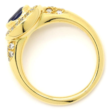 ノンブランド NON BRAND ブルーサファイア ダイヤリング イエローゴールド K18YG サファイア リング 指輪 青 10.5号