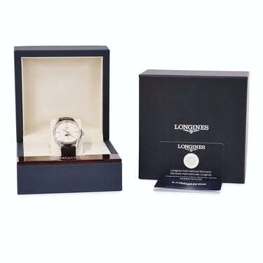 腕時計 ロンジン LONGINES フラッグシップ ヘリテージ ムーンフェイズ L4.815.4.78.2 自動巻き メンズ シルバー アイボリー バー　