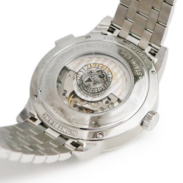 腕時計 モンブラン Montblanc ヘリテイジ スピリット オルビス テラルム 112309 自動巻き メンズ 新品同様 ブルー ヘリテージ