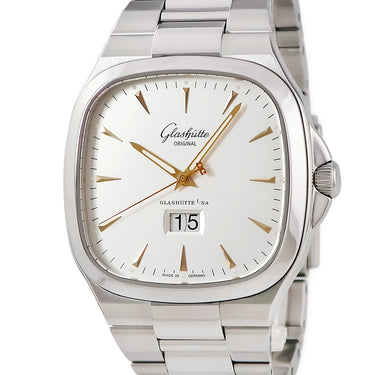 腕時計 グラスヒュッテ オリジナル GLASHUTTE ORIGINAL セブンティーズ パノラマデイト 2-39-47-11-12-14 自動巻き メンズ シルバー スクエア