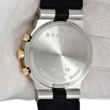 腕時計 ブルガリ BVLGARI ディアゴノ スポーツ クロノグラフ CH35SG クオーツ メンズ K18YG×SS コンビ ブラック デイト