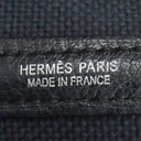 エルメス HERMES ガーデンパーティーTPM ネイビー×ブラック トワルソーアッシュ レザー トートバッグ シルバー金具 黒 紺