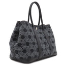 エルメス HERMES ガーデンパーティーTPM ネイビー×ブラック トワルソーアッシュ レザー トートバッグ シルバー金具 黒 紺