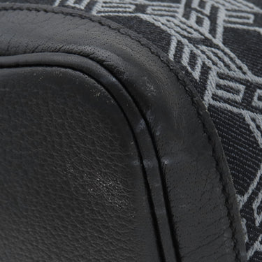 エルメス HERMES ガーデンパーティーTPM ネイビー×ブラック トワルソーアッシュ レザー トートバッグ シルバー金具 黒 紺