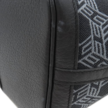 エルメス HERMES ガーデンパーティーTPM ネイビー×ブラック トワルソーアッシュ レザー トートバッグ シルバー金具 黒 紺