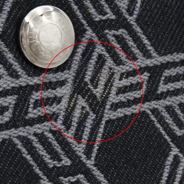 エルメス HERMES ガーデンパーティーTPM ネイビー×ブラック トワルソーアッシュ レザー トートバッグ シルバー金具 黒 紺