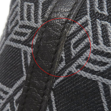 エルメス HERMES ガーデンパーティーTPM ネイビー×ブラック トワルソーアッシュ レザー トートバッグ シルバー金具 黒 紺