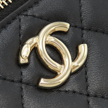 シャネル CHANEL マトラッセ AP3738 ブラック ラムスキン チェーンウォレット ゴールド金具 黒 斜め掛け チェーンショルダー ココマーク
