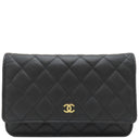 シャネル CHANEL マトラッセ AP0250 ブラック キャビアスキン チェーンウォレット ゴールド金具 黒 斜め掛け チェーンショルダー